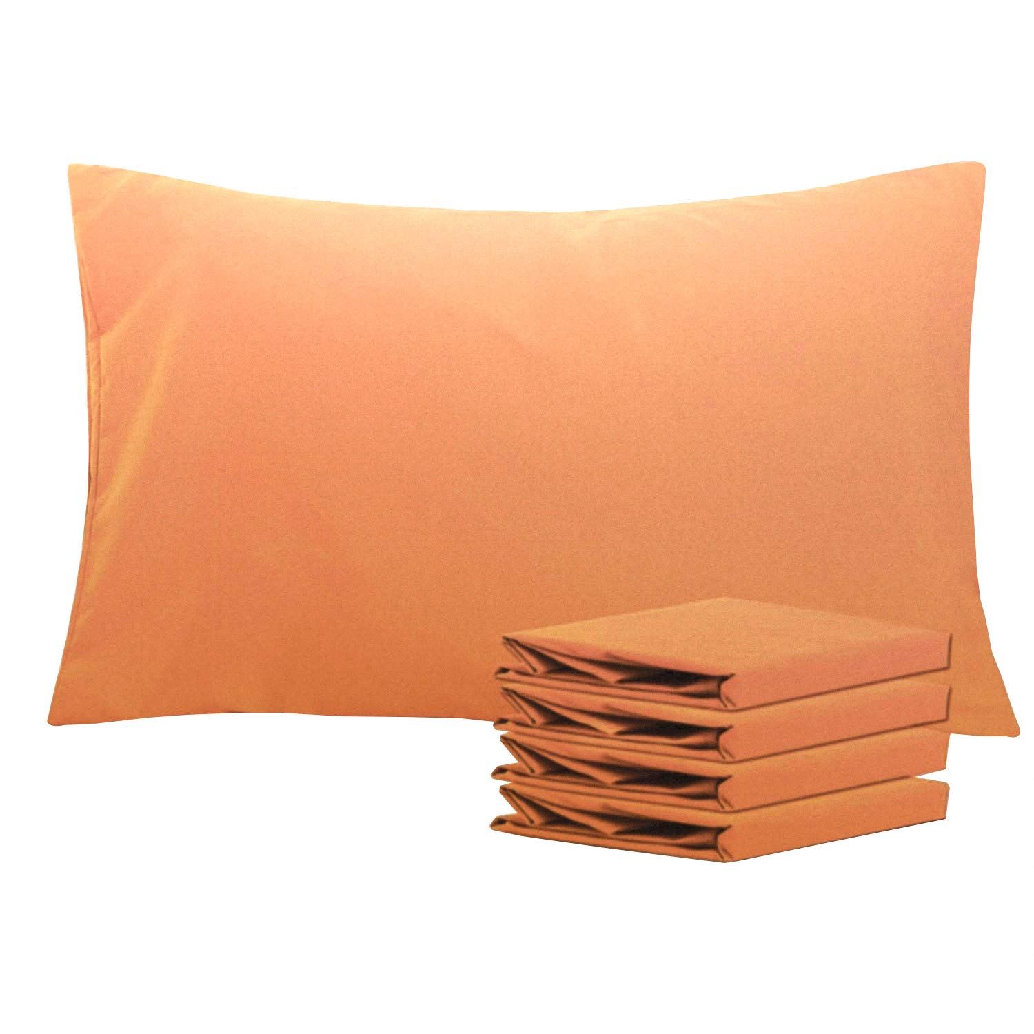NTBAY Queen Microfiber Pillowcases, 4 Pack, 20 x 30, Pale Orange | Soft Brushed Microfiber with Envelope Closure, Set of 4 Queen 20 x 30 Inch Pillowcases, Pillow Inserts Not Included