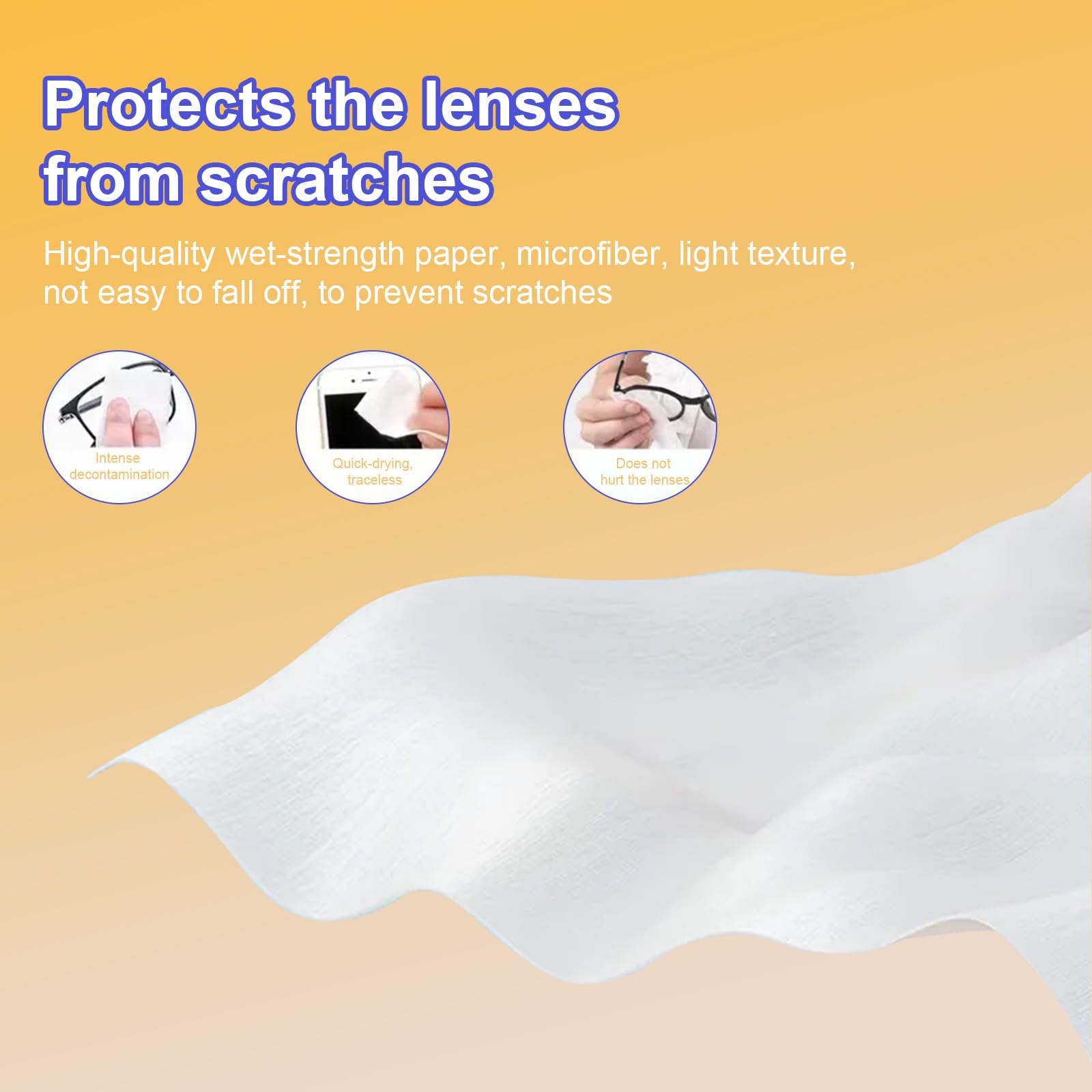 Toallitas para lentes, borradores de gafas se empaquetan por separado, limpiador de gafas para limpiar gafas, lentes de cámara, gafas de sol, pantallas de teléfono móvil, gafas, etc. (200 piezas)