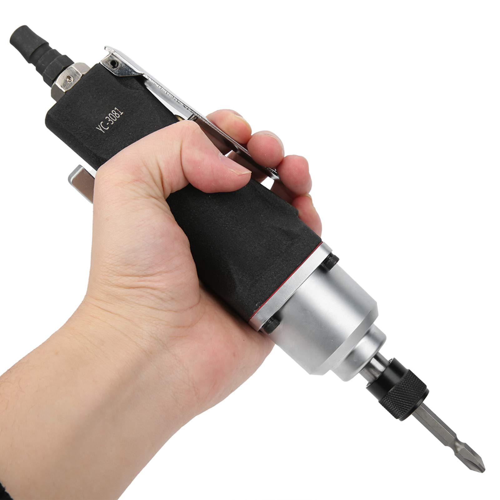 Cacciavite Pneumatico Cacciavite Pneumatico in Acciaio Legato 80 N·m 9500 Giri/min Manico Dritto Doppio Martello Altalena CW CCW per Assemblaggio di Mobili Porte Finestre Lavori Elettrici