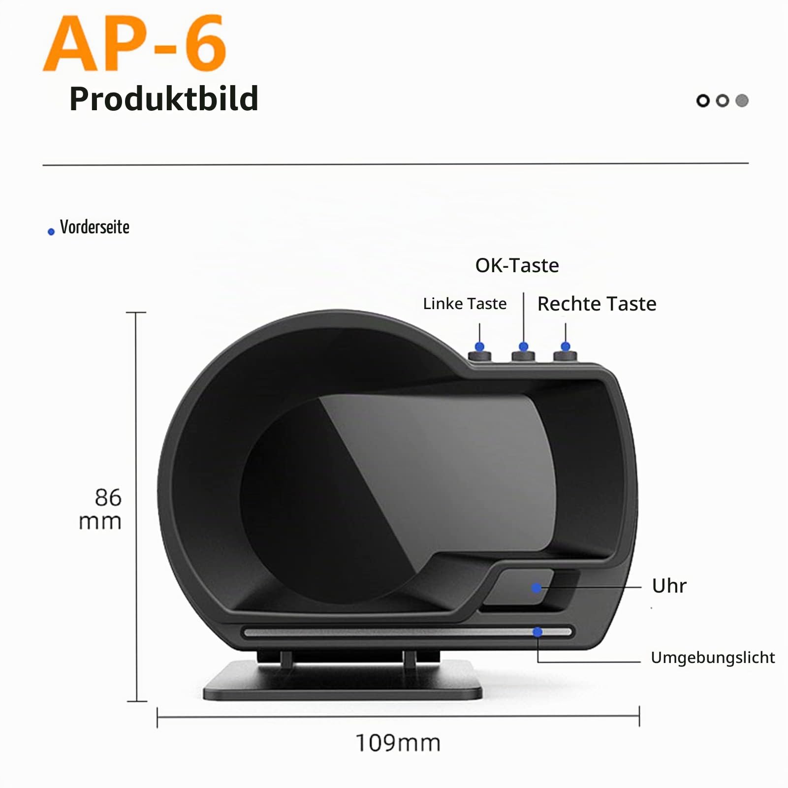 ACAGALA Head-Up-Display mit OBD2 & GPS | Kombiniertes Diagnosegerät & Fahrtcomputer | Echtzeit-Geschwindigkeitsanzeige, Fehlercode-Löschung, Tempowarner | HD-Projektion für alle Fahrzeuge