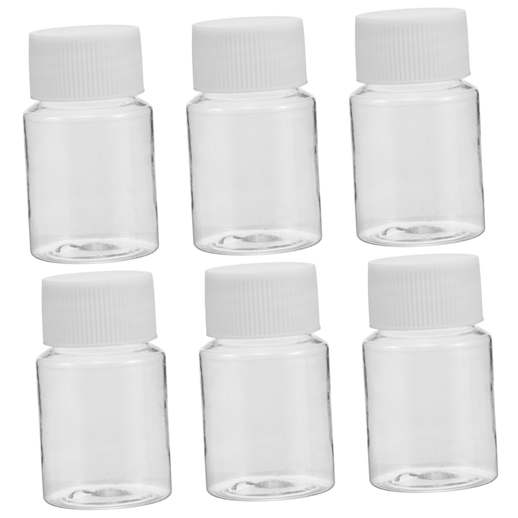 TOVINANNA 6-Piece Portable Plastic Pill Boxes with Wide Mouth for Liquid Medication Storage Travel-Sized Leakproof