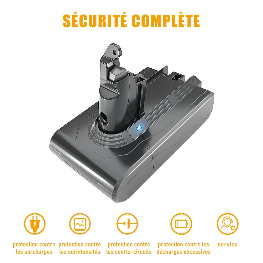 Batterie pour Dyson aspirateurs V6 DC62 DC58 DC59 DC61 DC74 SV03 SV05 SV06 SV07 SV09 SV04 SV08, STANEW Batterie de Remplacement pour Dyson avec 2 Filtres Li-ION 21.6v 4000mAh