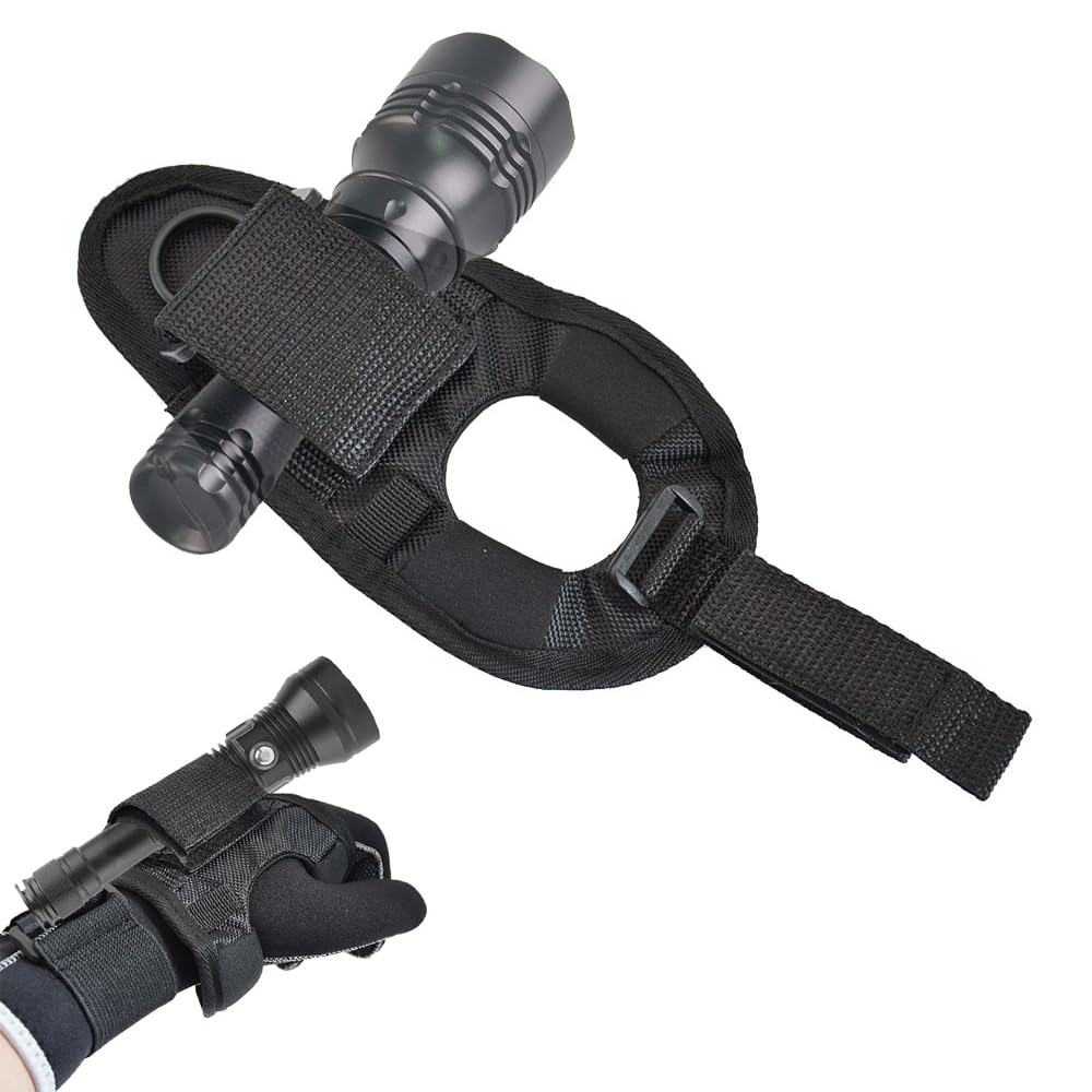 POFET Portaguanti per Torcia elettrica, Supporto per Braccio Regolabile per Cinturino da Polso Tuta per Guanti Diametro da 25 mm a 30 mm Torcia per Immersioni subacquee Caccia
