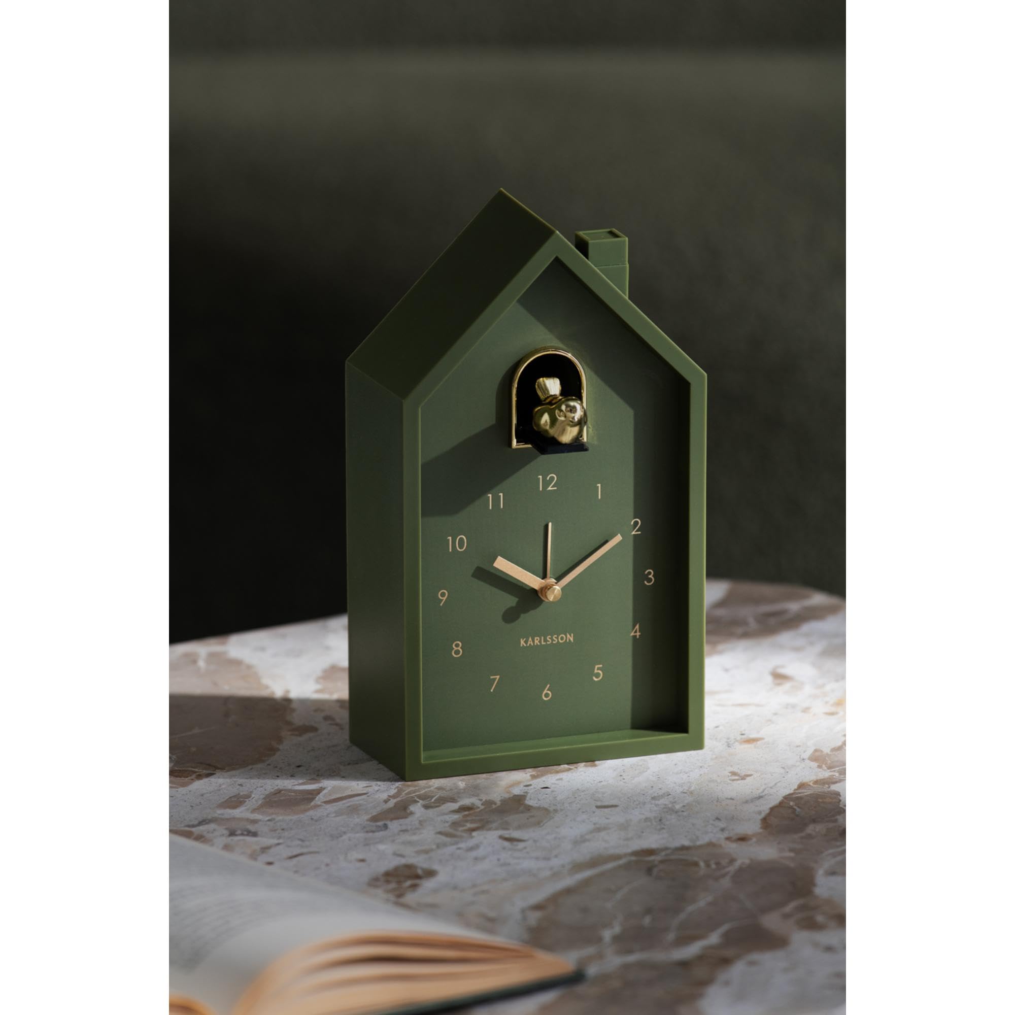 Karlsson KA6077GR Horloge murale moderne Motif coucou Vert