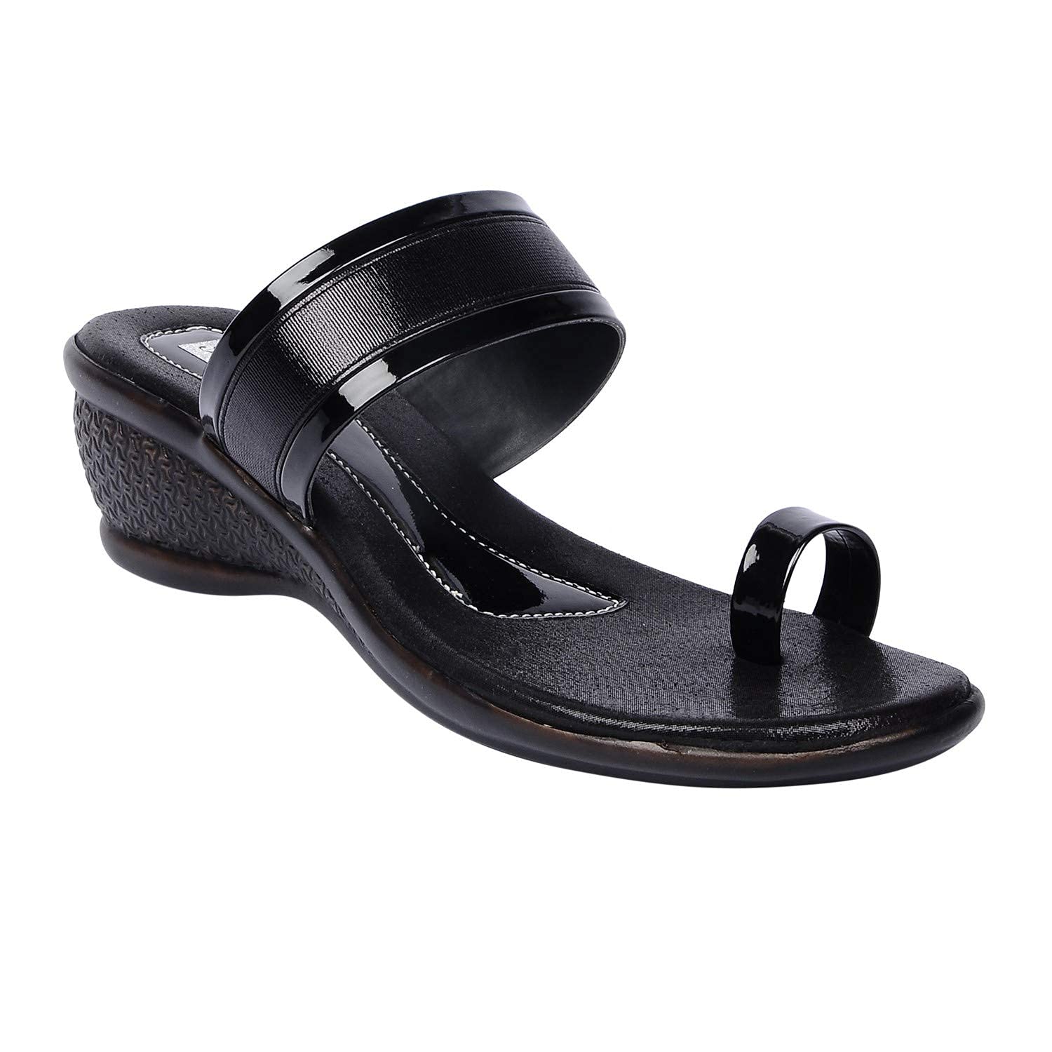 feel it Black Wedge Heels for Women's-picture-29