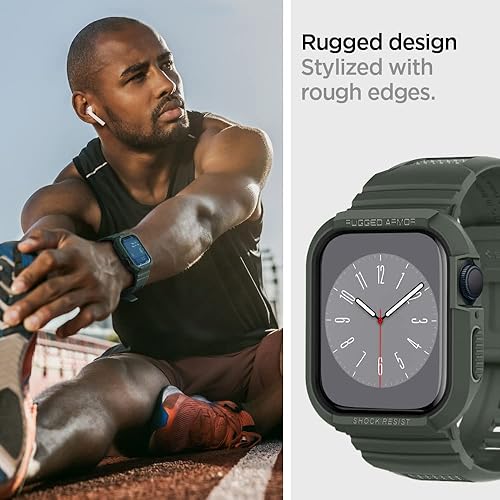 Miniatura 5 de Spigen Rugged Armor Pro - Funda diseñada para Apple Watch con correa de las series 98SE276SE54 de 1.771.73 pulgadas, color verde militar