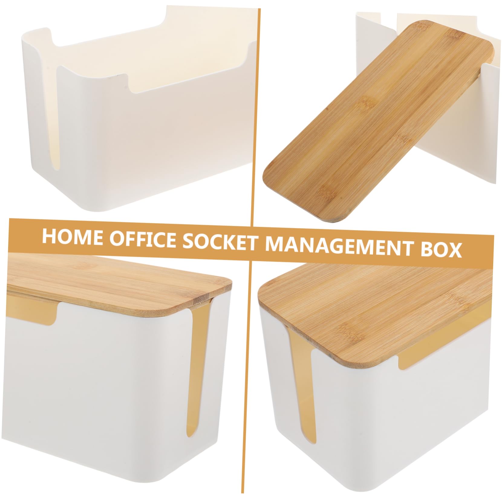 Homoyoyo 2stücke Kabelmanagementbox Kabelorganisator für Schreibtisch Organizer für Kabel Datenkabelbox Steckdosenleisten-Organizer Netzkabel-Organizer Kabelaufbewahrungsbox Platzsparend