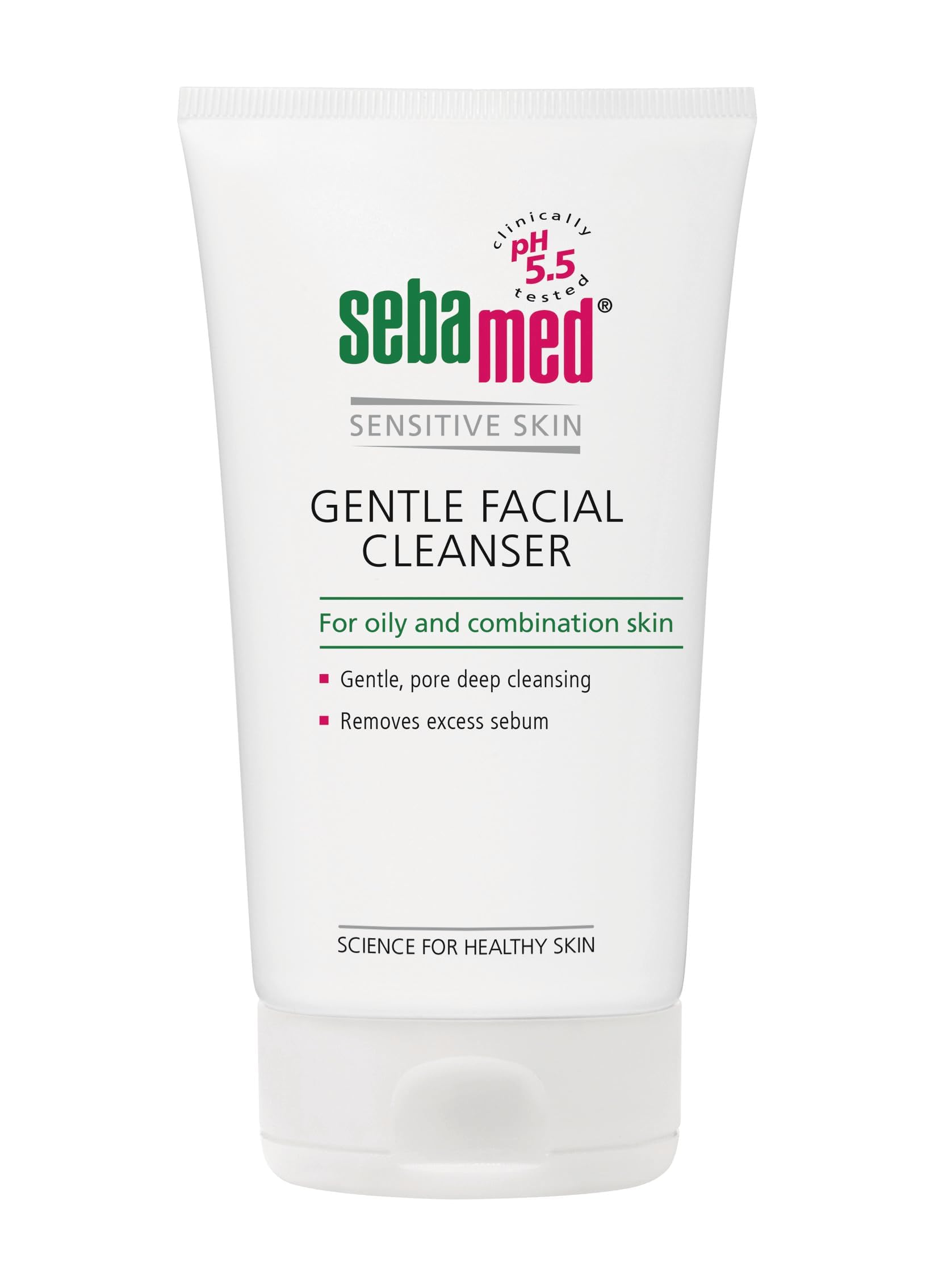 Sebamed gentle facial cleanser for oily & combination skin | pH5.5 | Daily Face Wash for acne prone skin | Provitamin B5 | Gentle foam | Protect skin's natural barrier, 150ml