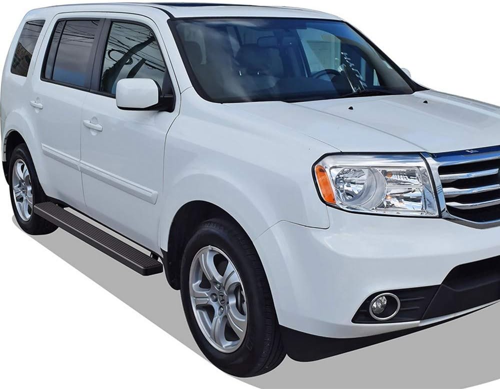 APS Running Boards (Nerf Bars Side Steps Step Bars) Compatible with Honda Pilot 2009-2015 (Stainless Steel Black Powder Coated 6 inches)