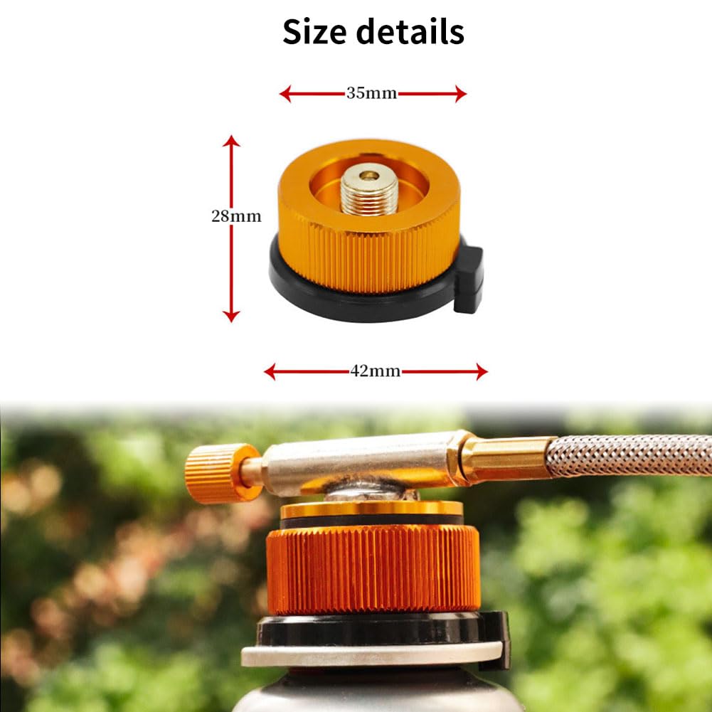Gasflaschenadapter, Gas Ventilkartuschen Düse Adapter, Gaskartuschen Adapter, Gas Adapter Kartusche Gaskartuschen Adapter, Campingkocher Anschluss Camp Gasflaschenadapter, Gold