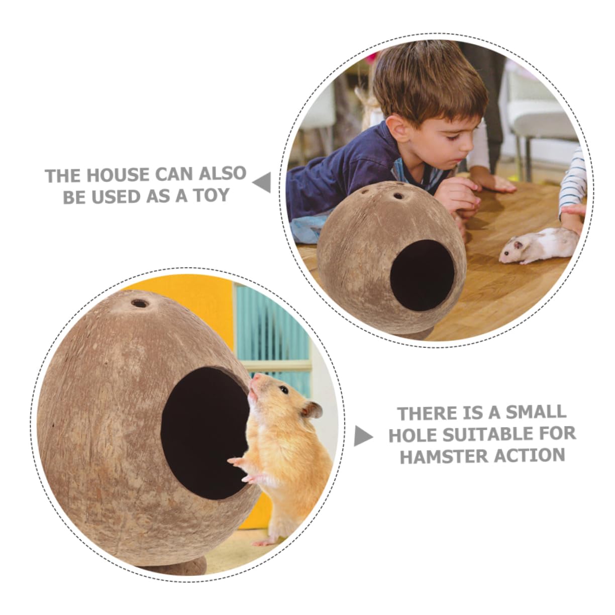 Alipis 4stücke Hamsterhaus Aus Kokosnuss Schlafplatz Und Versteck Für Kleintiere Für Hamster Meerschweinchen Und Andere Nager Warm Und Bequem Fördert Spiel Und Ruhe