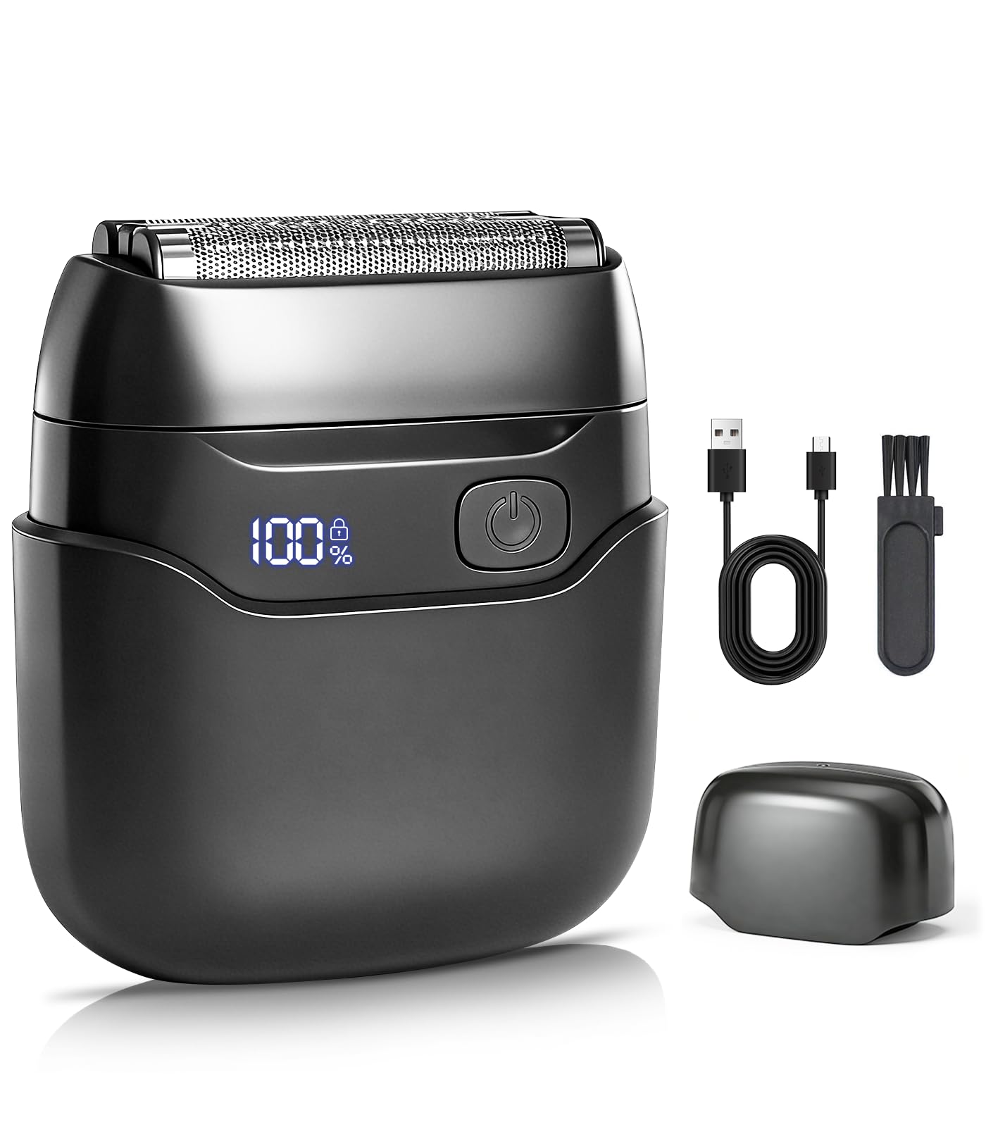 Rasierer Herren Elektrisch: Folienrasierer Herren mit 3 Schwimmenden Klingen – IPX7 Wasserdichte Elektrorasierer Herren, USB-C Schnellladefunktion und LED-Ladeanzeige