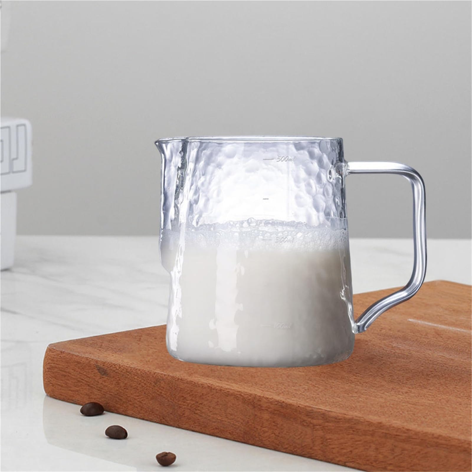 Jarra for espumar leche, 2 uds., crema, Latte, café, guirnalda, máquina, decoración artística, jarra de, espuma, Espresso Para Espumar(Transparent B)