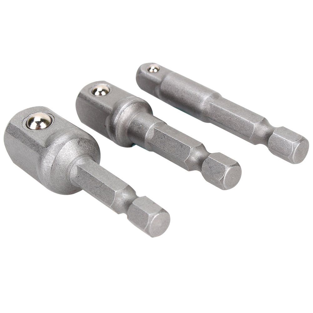 3-częściowy zestaw adapterów sześciokątnych, 1/4 cala 3/8 cala 1/2 cala sześciokątna nasadka, przedłużka, adapter, klucz nasadowy, klucz nasadowy, nasadka do wkrętarki akumulatorowej