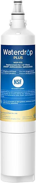 Waterdrop Plus 5231JA2006A NSF 401&53 Certified, Replacement for LG® LT600P®, KENMORE® 9990, 46-9990, WFC2001, LFX25960ST, rwf1000a Refrigerator Water Filter (Package May Vary)