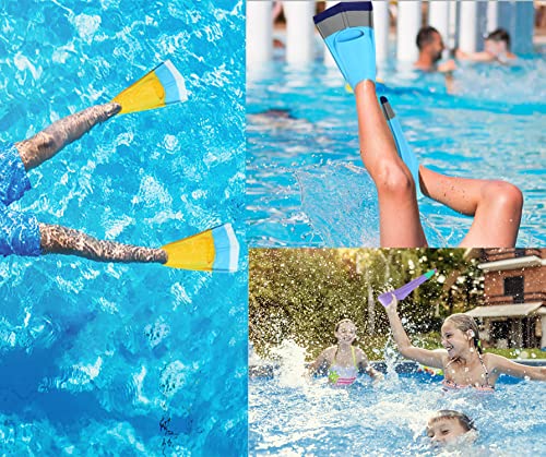 Nabegum Kids Swim Fins ,Short Training Flippers For Lap Swimming Comfortable Silicone Fin For Boys, Girls, Children(Yellow X-Small) #TOP4
