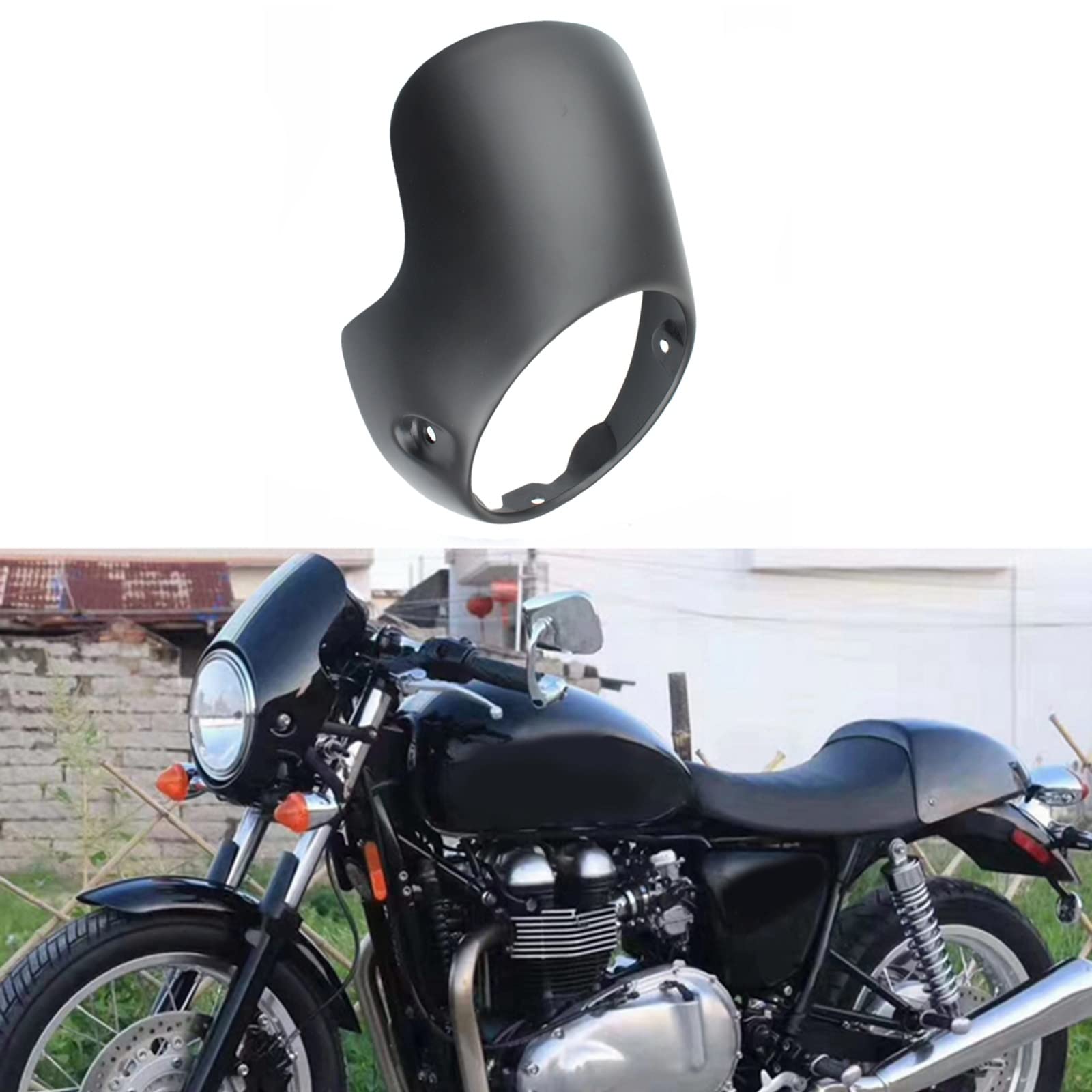 Parabrezza per Cupolino per Moto da 7 "per Parabrezza Bobber Drag Harley Cafe Racer Accessori di aggiornamento di Ricambio