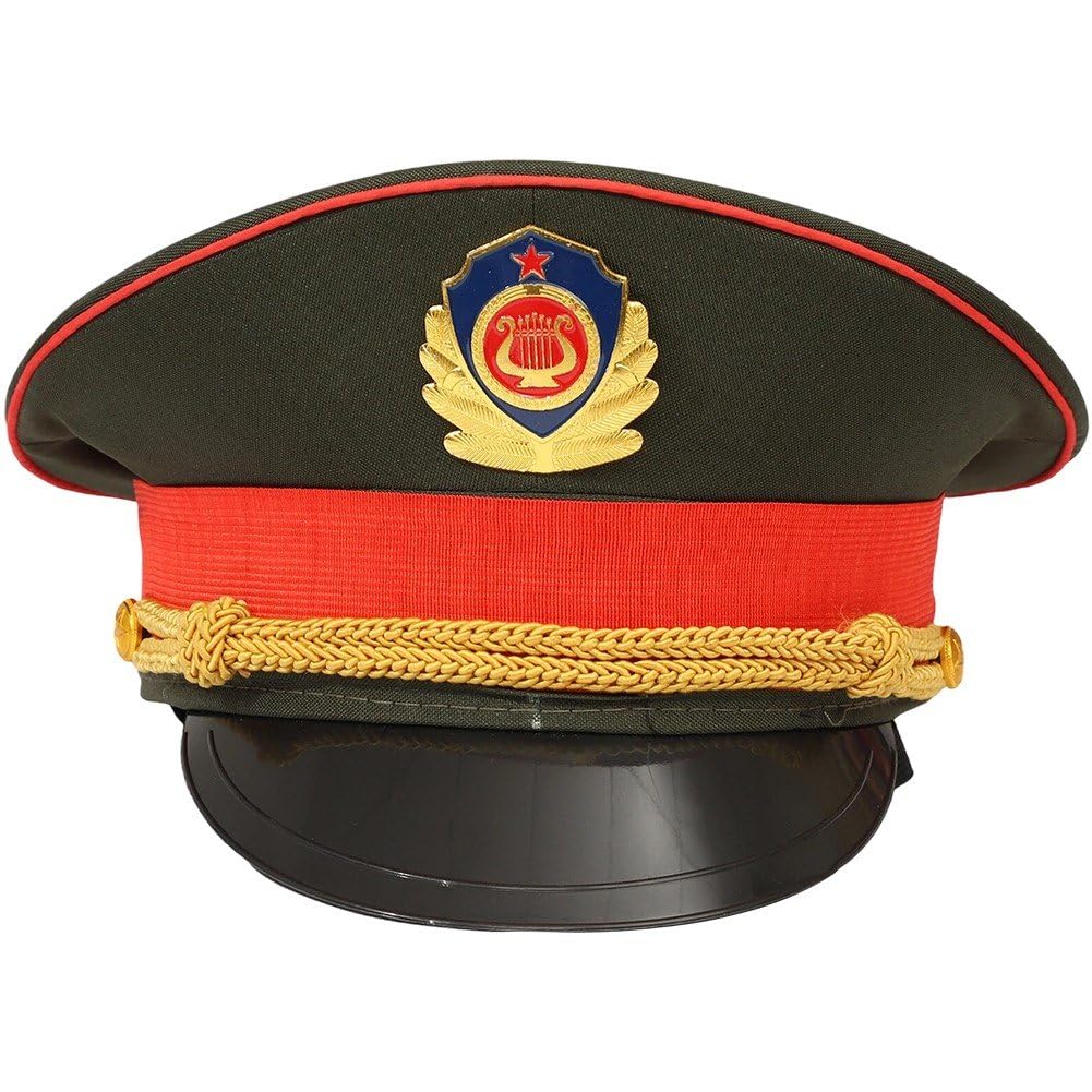 Fituenly Military Adjustable Army Cap Peaked Officer Hat for Sailor Navy Marine Admiral Halloween Cosplay Costume Accessory