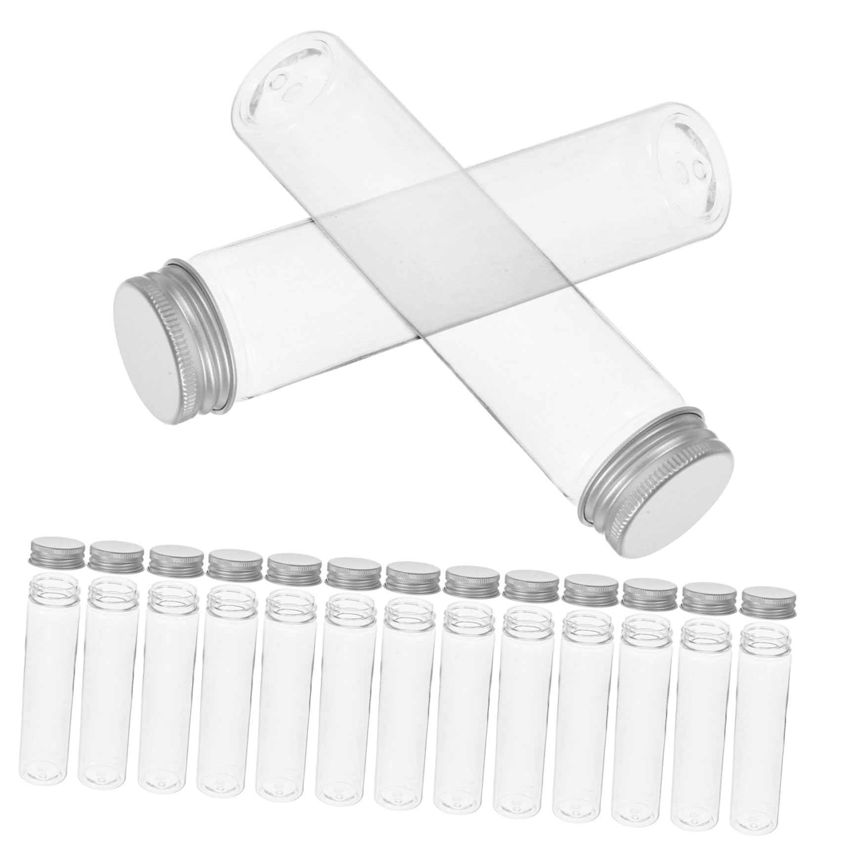 NAMOARLY 110ml Flat Bottom Test Tubes Confectionery Tubes Lids Plastic Storage Tubes Leak Proof Plastic Tubes