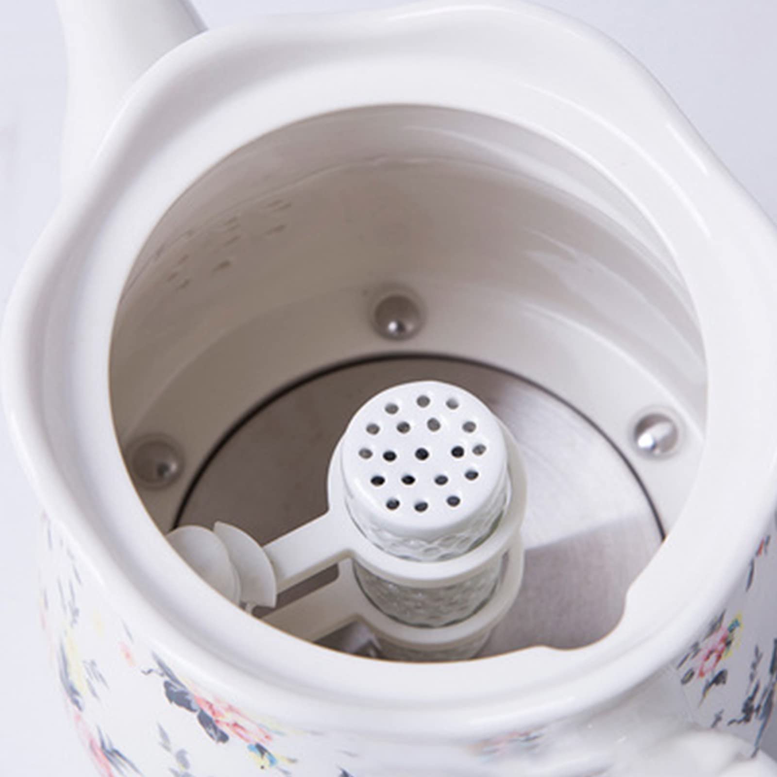 Amazon.co.jp: レトロローズレースセラミック電気ケトル 1.5L ティー