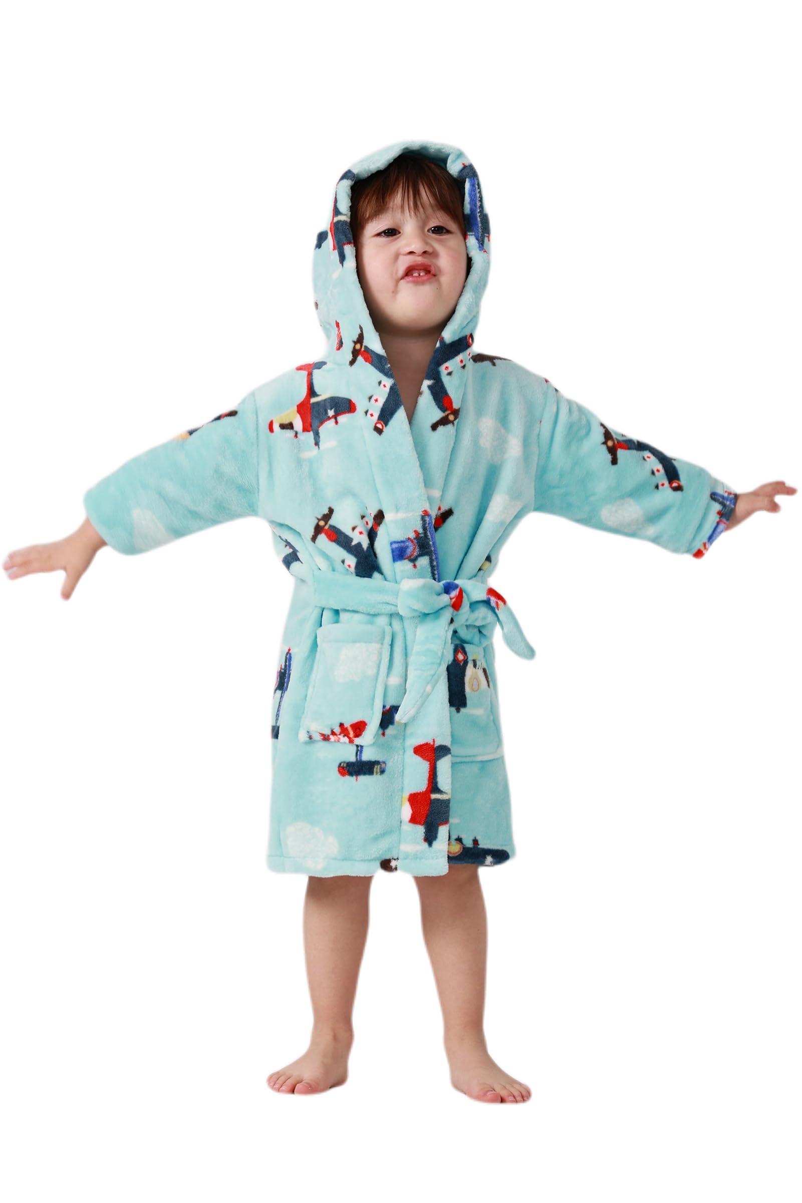 Enfants Filles Polaire Luxe Sherpa U00e0 Capuche Robe De Chambre