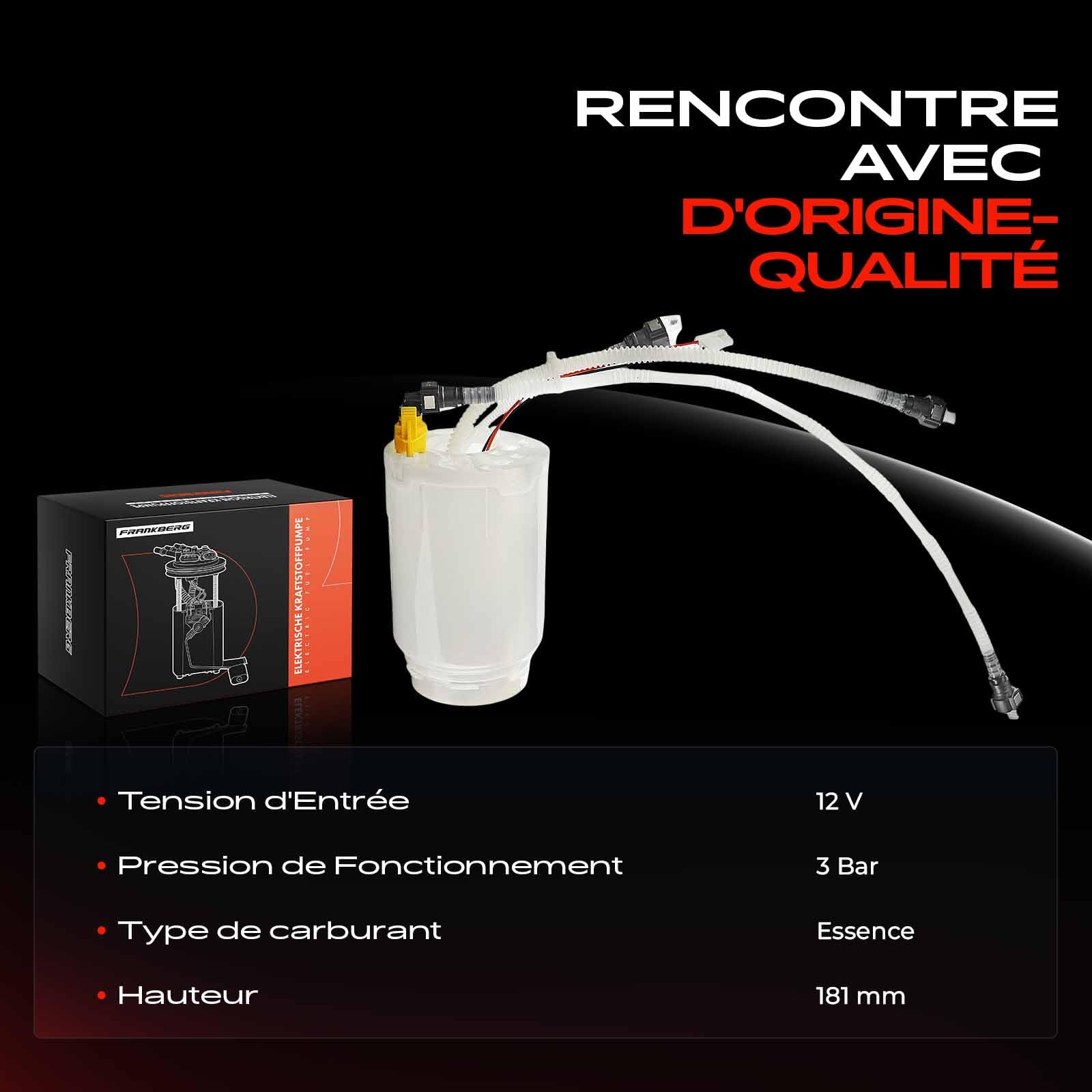 Frankberg Pompe à carburant, pompe à essence, ensemble de pot de | turbulence sans capteur de pression; Compatible avec: C.a.y.e.n.n.e 92A,C.a.y.e.n.n.e 9PA,Q7 4LB,T.o.u.a.r.e.g 7L6 7L7 7LA