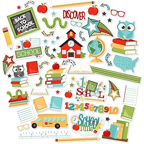 Paper Die Cuts - Back to School - Over 60 Cardstock Scrapbook Die Cuts - by Miss Kate Cuttables Cover