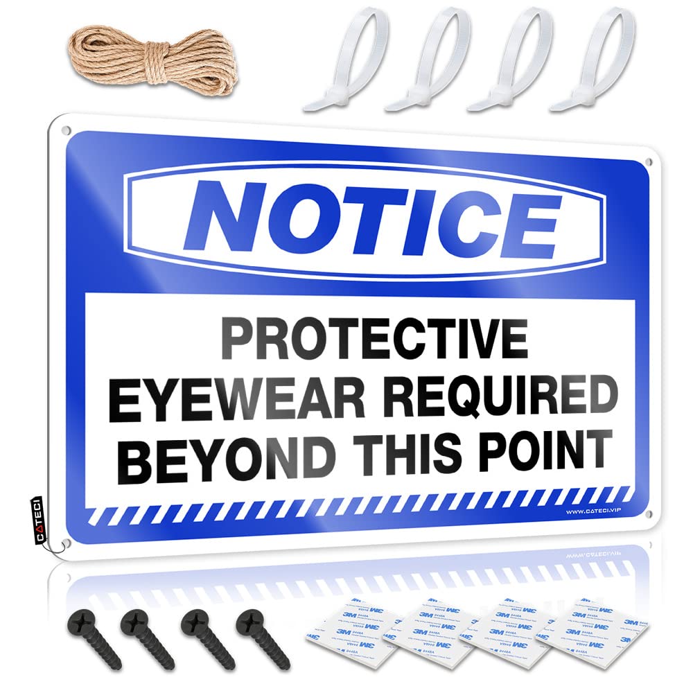 Mwfkkaddb Men's One Color Metal Signs For Bar Notice Protective Eyewear Required Beyond This Point Tin Sign Bar Signs For Home Bar Funny Funny House Signs(30X40cm)