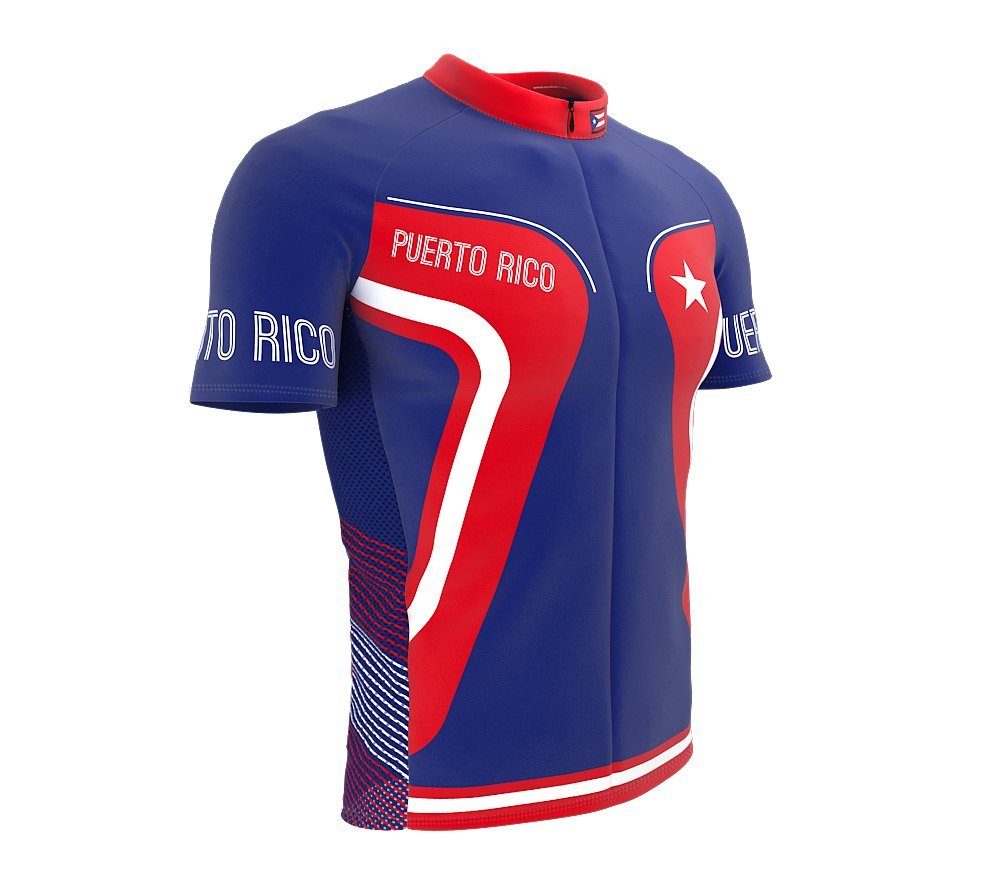 Puerto Rico Full Zipper Bike Short Sleeve Cycling Jersey for Women - Size XS Multicolored