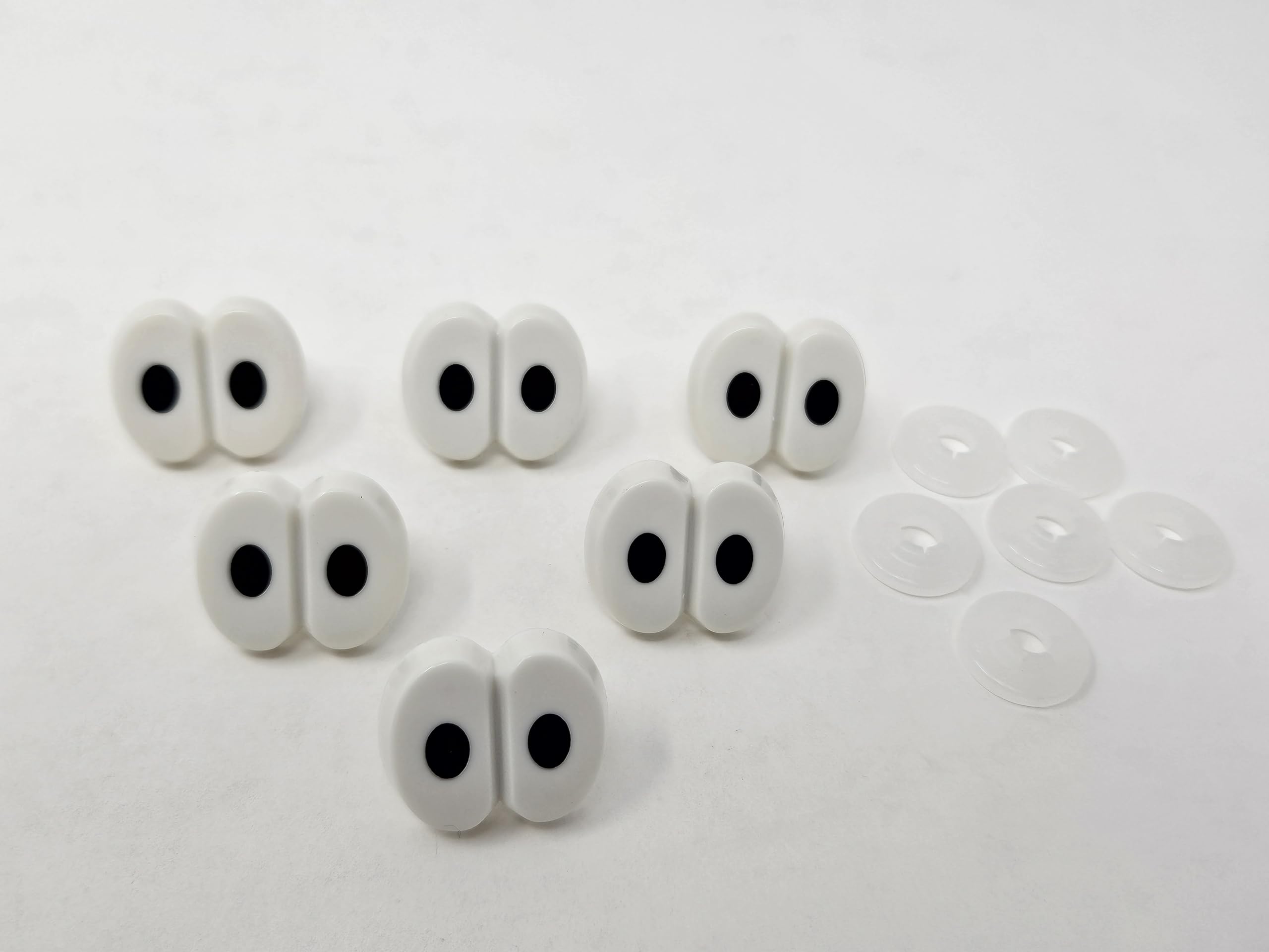 Zim's 25mm Black and White Comical Cartoon Double Connected Pair Plastic Safety Eyes for Craft Amigurumi Dolls or Puppets (Pack of 6)