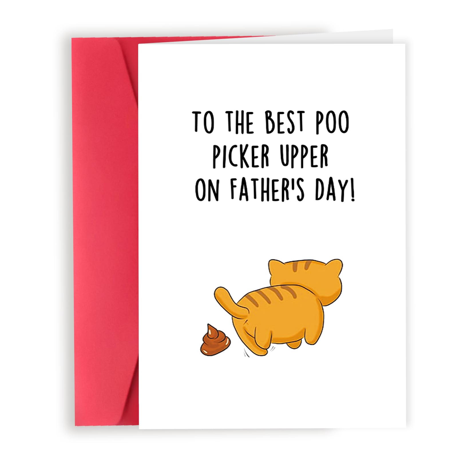 Londue Funny Cat Dad Fathers Day Card from Son Daughter, Cute Cat Father Gifts for Men or Him, Father's Day Card for Cat Lover