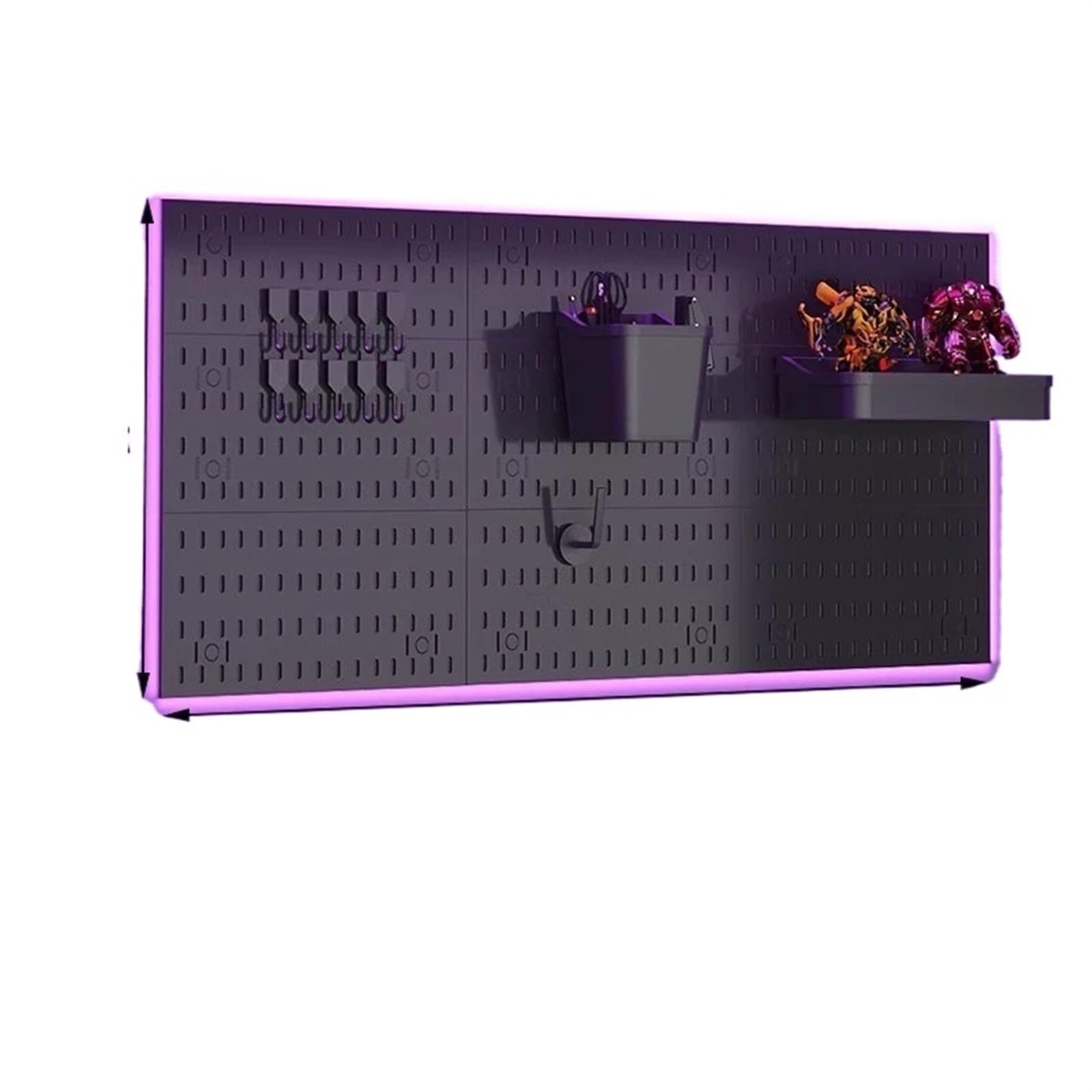 Tablero perforado for oficina, estante perforado for cocina, paneles de pared de garaje, soporte de exhibición, soporte de almacenamiento trasero for puerta perforado Panel Herramientas de Metal(Black