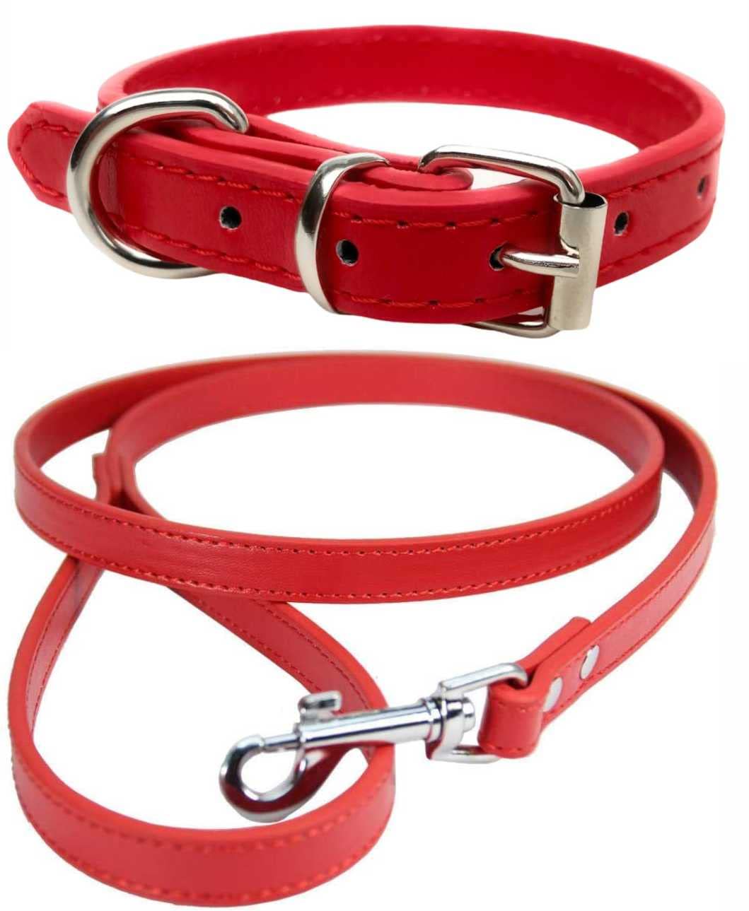 Set Collare E Guinzaglio Per Cani In Pelle Morbida - Regolabile, Fibbia Oro Rosa - Per Taglie Piccole E Medie - Foto 6