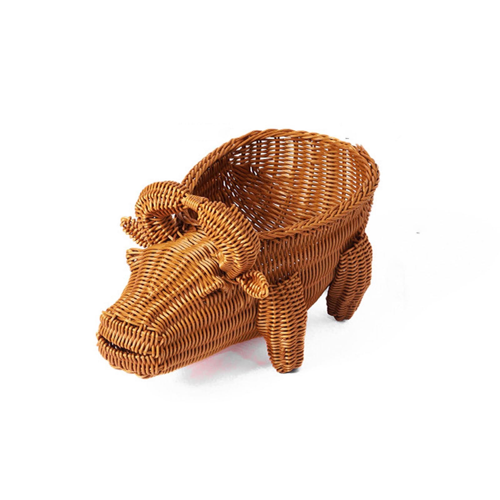 ordinarYone Creative Animal Designs Fruit Basket for Home Storage Imitating Rattan Weave PP Materials