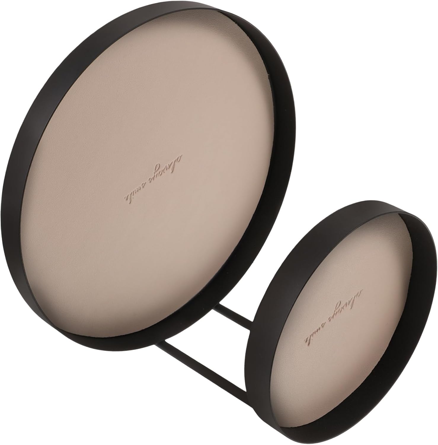 FRCOLOR Double Layer Tray Organizer Elegant Jewelry and Perfume Display for Vanity Dresser Bathroom Versatile Trinket Holder with Smooth Edges and Unique Texture