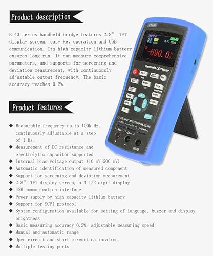 East Tester Et430 Handheld Inductance Meter Capacitance Meter To Measure Components ; Accuracy 0.3%; 5 Digit Display Inductance Meter (Et430) #TOP1