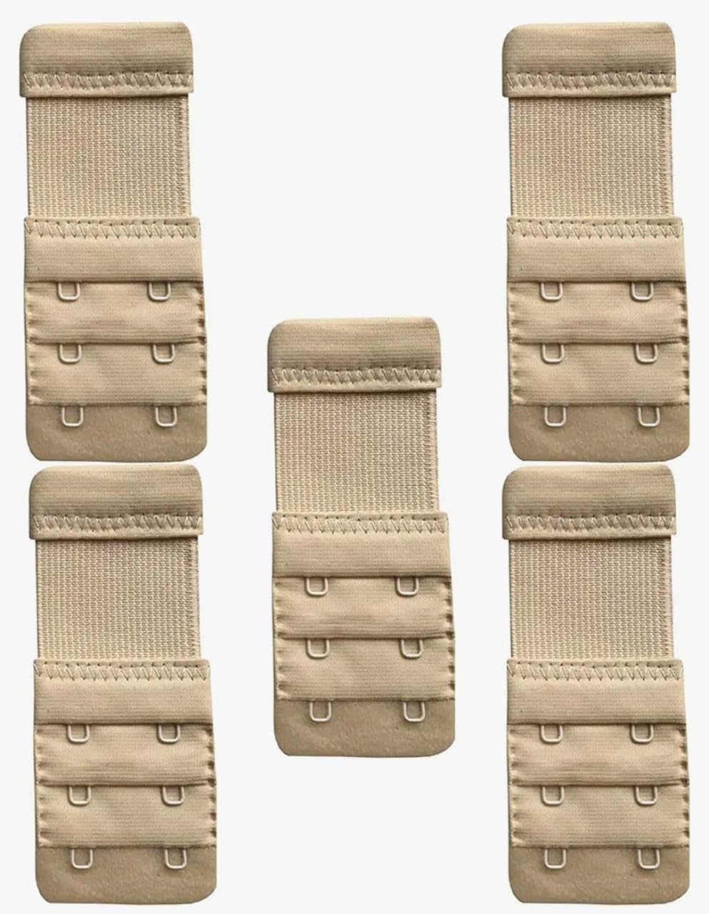 Bra Extender Strap, 2 Hook Elastic Extension Band, Soft Adjustable Bra Hooks for Ladies, Beige, Pack of 5-picture-38