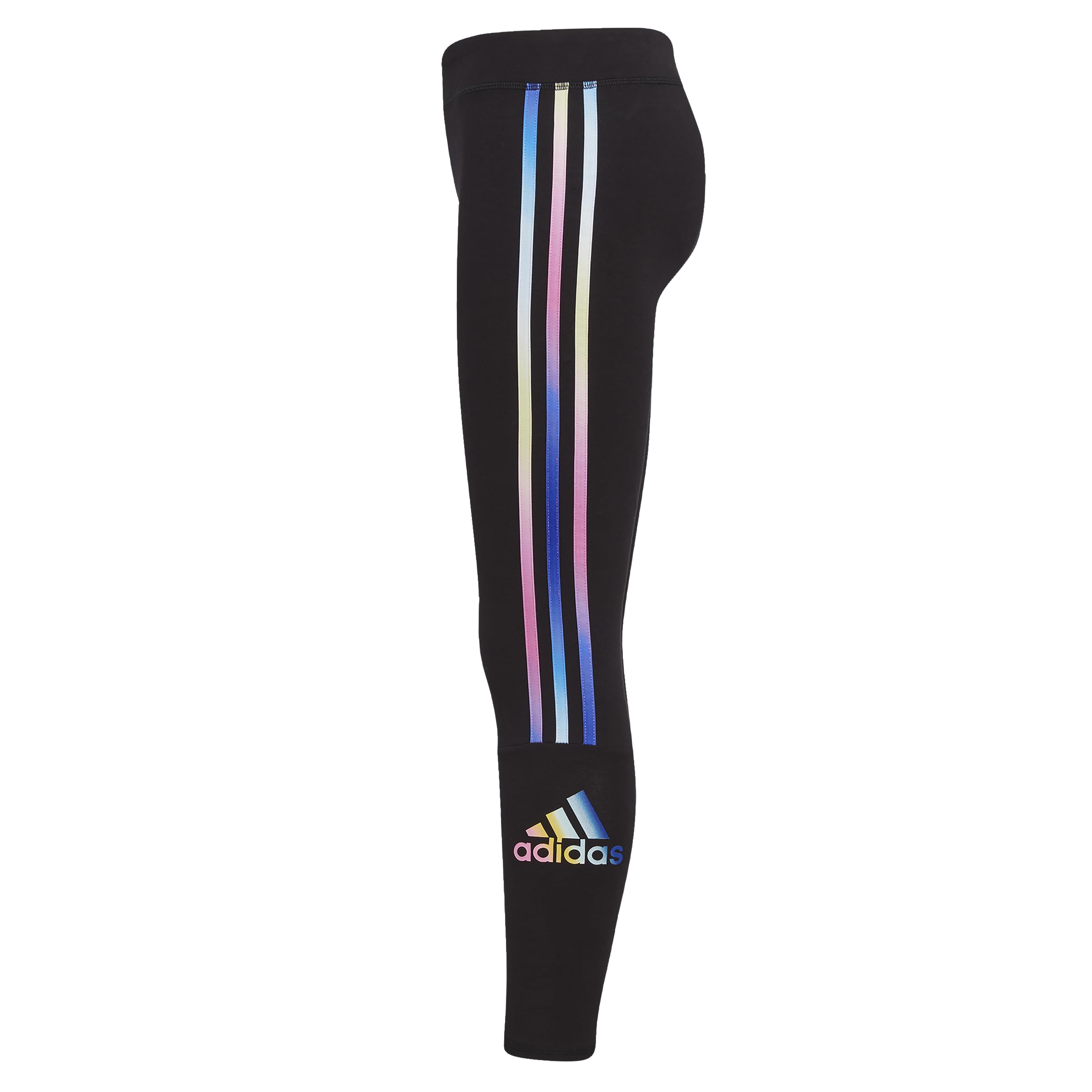 adidas Girls' Active Sports Athletic Legging Tight, Black with Multicolor, Large (14)