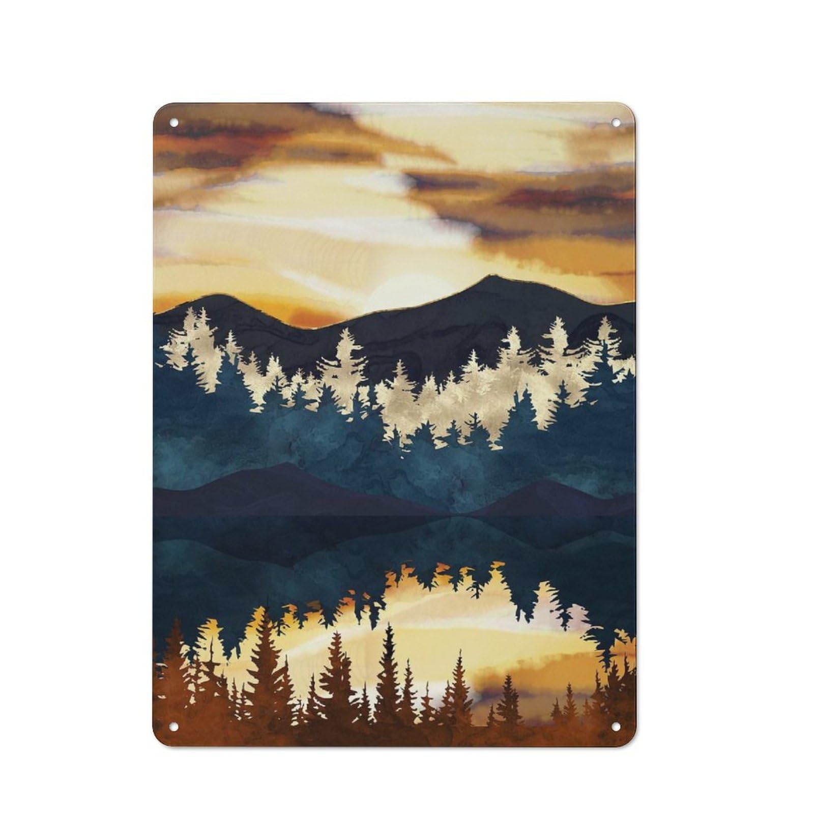 Junmoney Style-17 Fall Sunset Rustic Metal Plaque 40X30cm For Café Or Restaurant, Wall Decor For People Reorganising Café And Restaurant