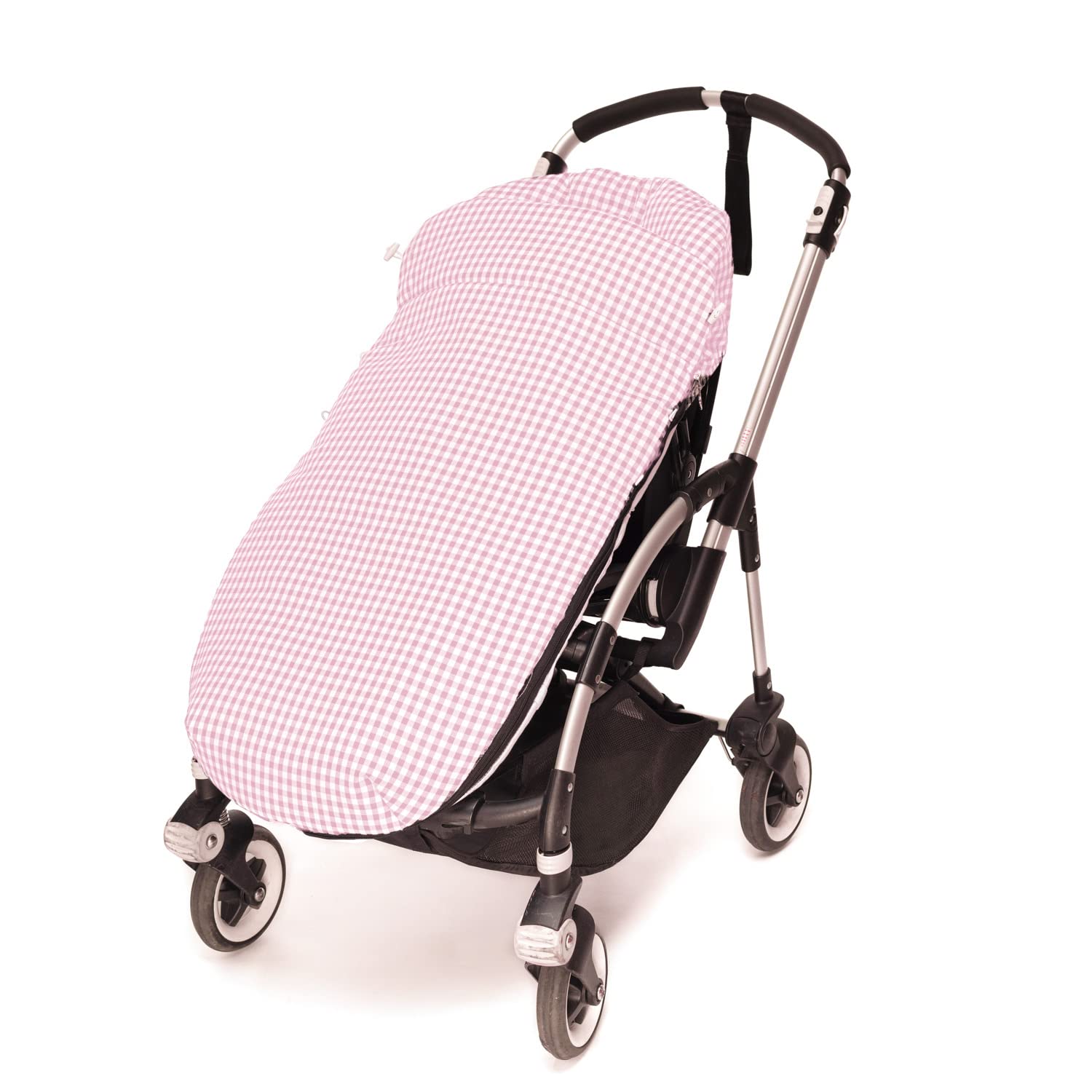 Sac housse universelle pour poussette ou landau – Habillage pour poussette ou Landau – Vichy – Handmade – Nenel (Rose)