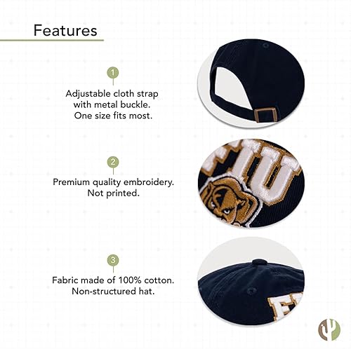 Miniatura 4 de Desert Cactus Gorra de béisbol de la Universidad Internacional de Florida Panthers FIU Brimmed Embroirderd, gorra de tela ajustable para adultos