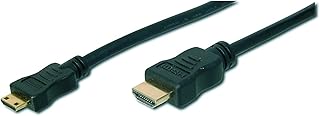 DIGITUS HDMI-Kabel - Mini-HDMI (Typ-C) zu Typ A - UHD 4K - 2m - 3D - Kompatibel mit Tablet, Kamera, Grafikkarte etc, 2,0 m