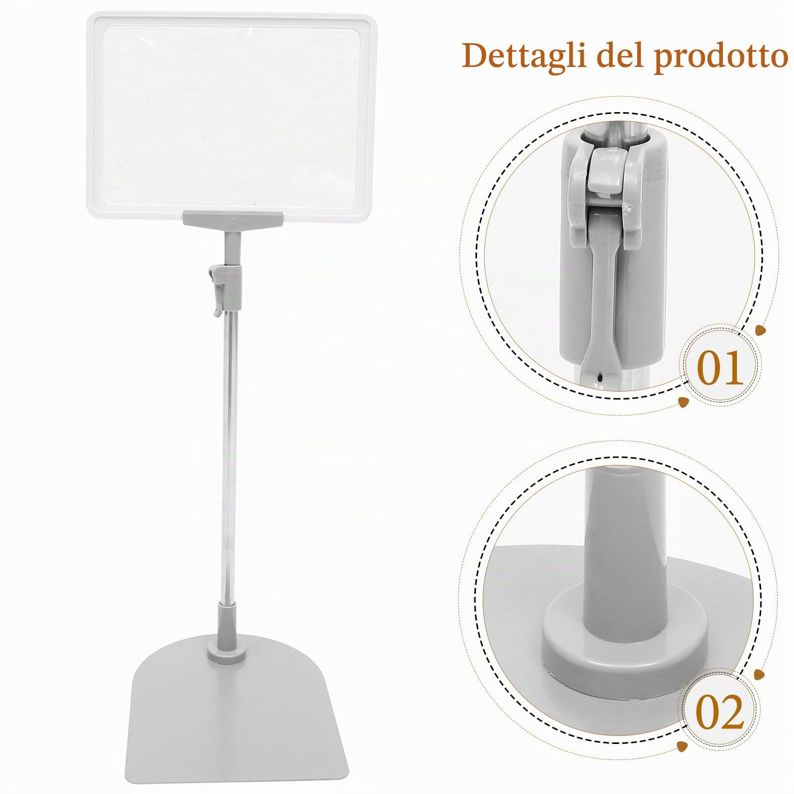 STOBOK Porta Cartellino Prezzo Riutilizzabile A5 Supporto Display Prezzi Portatile Con Base Stabile Per Supermercato Negozio Frutta Verdura