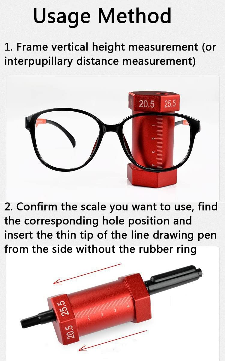 Herramienta de trazado de lentes, plantilla de forro paralelo horizontal para medición de altura de pupila, herramienta de dibujo de líneas para ópticos y fabricantes de gafas