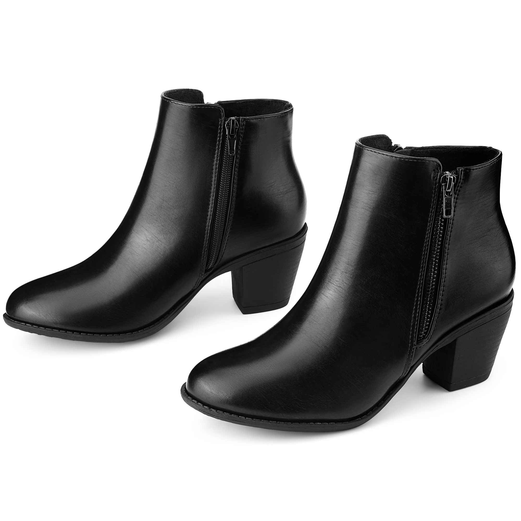 Perphy Ankle Boots Mid-height Heels Zipper Dressy Chelsea Booties for Women