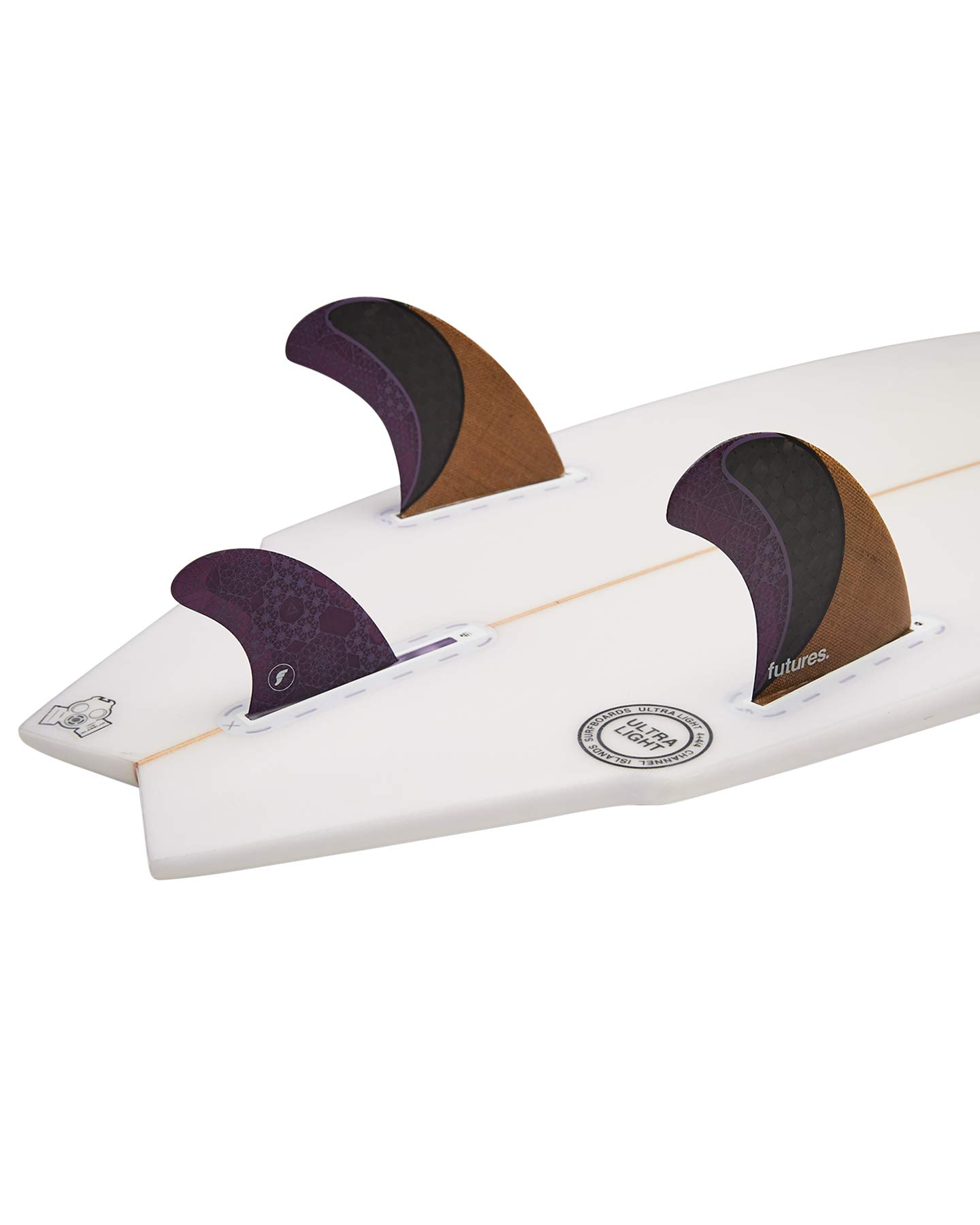 Amazon.com : Futures Fins - Rasta Twin +1 - Jute/Carbon/Purple