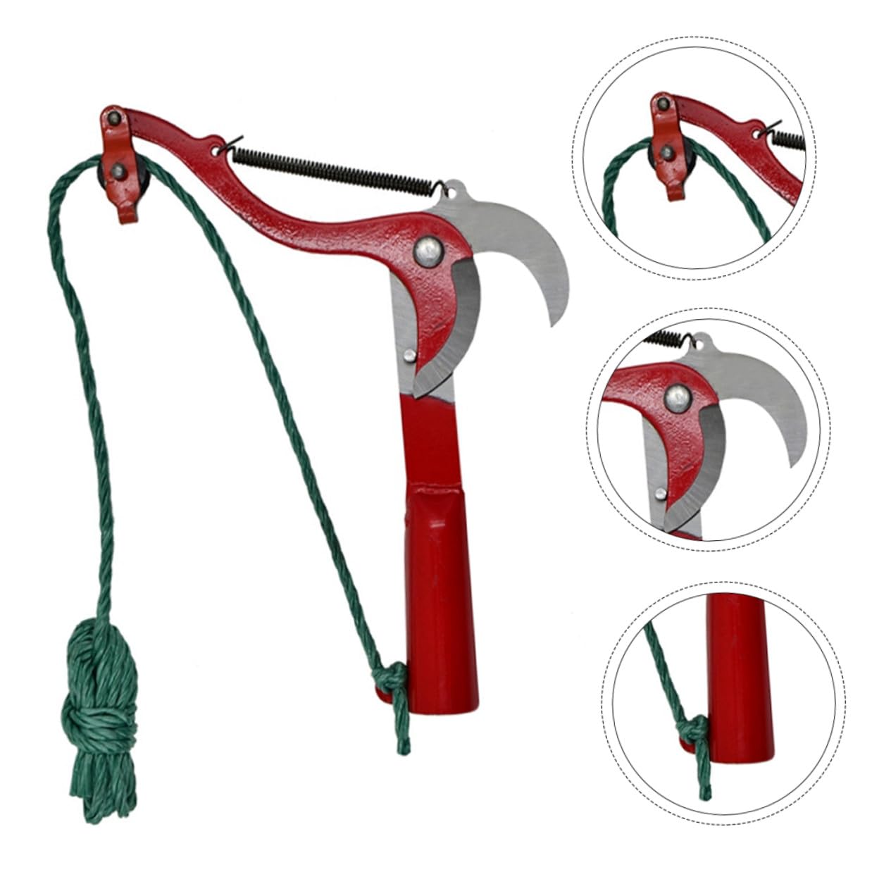 Astschere mit Seil aus Stahl für Schwere Schnittarbeiten Rot | Gartenschere mit Seil, Labor Sparende Hand Schere, für Gras und Zweige