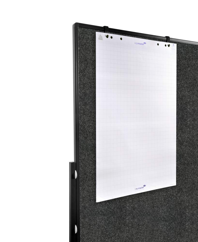 Legamaster Premium Plus Moderationswand - anthrazit - 150x120 cm - doppelseitig, mit Filz bezogenes Pinboard - einsetzbar als Trennwand - inkl. 4 feststellbaren Rollen und einklickbaren Papierhaken