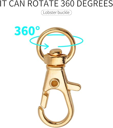 Miniatura 5 de Broches de pinza de langosta y llaveros con juego de cadena, 25 cierres giratorios con gancho a presión y 25 llaveros con cadena y pasadores de ojo