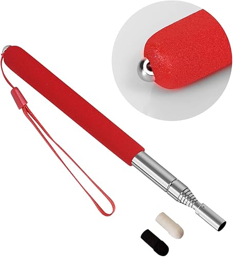 Miniatura 7 de Teachers - Puntero telescópico, paquete de 2 punteros telescópicos, puntero retráctil extensible para pizarra blanca con cordón (negro)